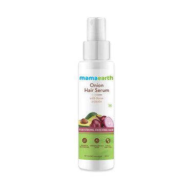 Mamaearth Onion Hair Serum For Silky & Smooth Hair, Tames Frizzy Hair, with Onion & Biotin for Strong, Tangle Free & Frizz-Free Hair - 100 ml